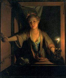 Een meisje bij het raam, 1663-1700 door Godfried Schalcken