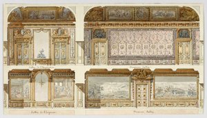 Ontwerp van decoraties voor de appartementen van de keizer en keizerin in het Kasteel van Versailles door Gondoin