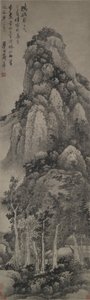 Een Hoog Paviljoen, Hangende Rol, c.1683 door Gong Xian