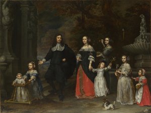 Een Familiegroep, ca. 1664 door Gonzales Coques