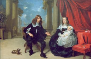 Een familie op het terras door Gonzales Coques