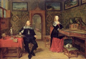 De Jonge Geleerde en zijn Vrouw, 1640 door Gonzales Coques