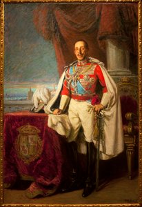 Alfonso XIII van Spanje - Portret van Alfonso XIII - Schilderij door Gonzalo Bilbao Martinez, olieverf op doek