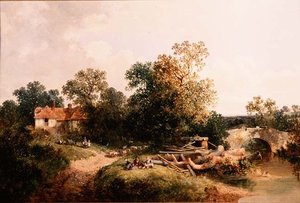 Kinderen bij een stroom