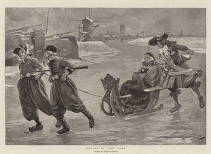 Mijn Dame naar Huis Slepen (litho) door Gordon Frederick (after) Browne