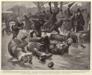 Een nieuwe vorm van vermaak: een hindernisrace op het ijs in Hamburg door Gordon Frederick Browne