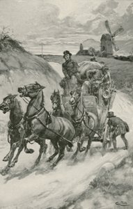 Een postkoets in vroegere tijden door Gordon Frederick Browne