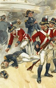 Admiraal Lord Nelson dodelijk gewond in de slag bij Trafalgar door Gordon Frederick Browne