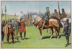 Hendrik V voor de Slag bij Agincourt door Gordon Frederick Browne