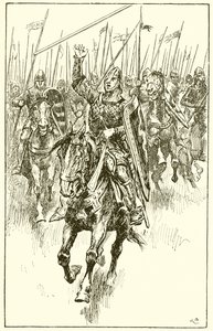 Normandiërs aanvallen bij de Slag bij Hastings door Gordon Frederick Browne