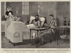 De Boer wint de Slag, Een Scène in het Basisziekenhuis, Pietermaritzburg door Gordon Frederick Browne