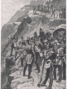 De Terugtocht naar Corunna: Het Zilver van de Berghelling Gooien, illustratie uit 
