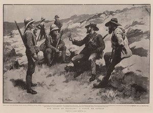 Het beleg van Mafeking, een wapenstilstand op zondag