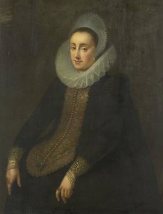 Lucretia del Prado, vrouw van Jeremias Boudinois door Gortzius Geldorp