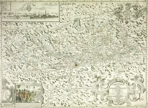 Een kaart van Oostenrijk en Tsjechoslowakije, 1718 door Gottfried Pfantz
