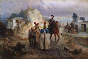 De gevangengenomen Franse mannen in 1814, 1885 door Gottfried Willewalde