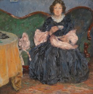 Dame op sofa door Gotthardt Kuehl