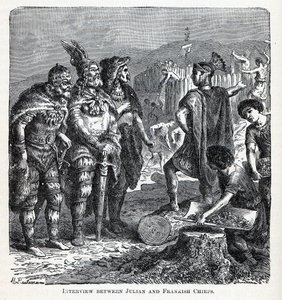 Interview tussen Julian en Frankische leiders door Gottlob Heinrich Leutemann