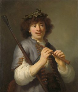Rembrandt als Herder met Staf en Fluit