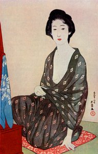 Een Japanse vrouw in zomerkleding