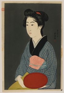 Vrouw met een dienblad, Taisho-periode, januari 1920