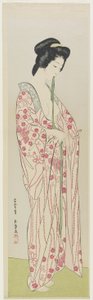 Vrouw in kimono onderkleding, mei 1920 door Goyo Hashiguchi