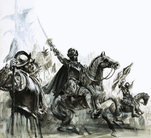 Francisco de Coronado aan het hoofd van zijn expeditie naar Mexico door Graham Coton