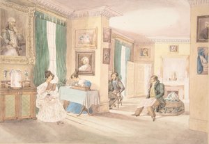 Een Interieur in Hatton, Warwickshire, 1820-30 door Granddaughters of Dr. Samuel Parr.