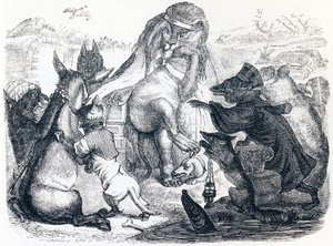 Dieren ziek van de pest door Grandville