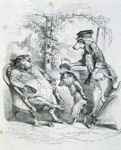 De twee honden en de Riffler vos - door Grandville door Grandville