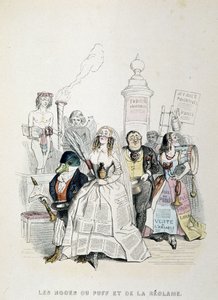 De bruiloft van de Puff en de reclame (cartoon over de overvloed aan persreclame) door Grandville