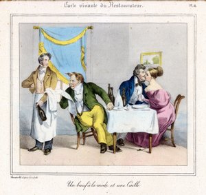 De levende kaart van de restaurateur: Een modebiefstuk en een kwartel