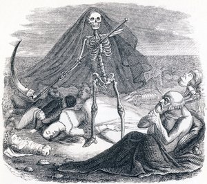De dood en de stervende - Fabels van La Fontaine door Grandville