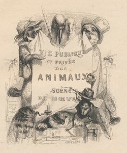 Frontispice van het boek "Scenes de la vie privee et publique des animaux"