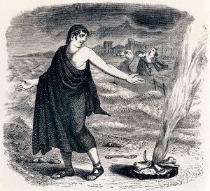 Jupiter en de passagier - Fabels van La Fontaine door Grandville