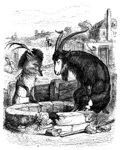 De vos en de geit: fabel van La Fontaine geïllustreerd door Grandville. door Grandville (1803 47)