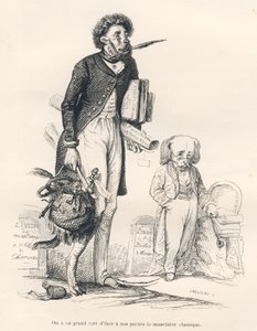 Men heeft groot ongelijk gehad om onze dichters de klassieke muilkorf af te nemen. Geïllustreerde vignetten door JJ Granville. Gravure gesigneerd Breviere in het deel "De eerste feuilleton van Pistolet" geschreven door Jules Janin in "Scènes uit het privé-