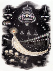 Peregrinaties van een komeet - gravure door Grandville, eind 19e eeuw