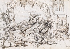 Doornroosje, illustratie voor sprookje door Charles Perrault