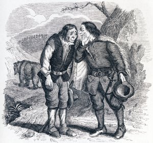 De beer en de twee vrienden - Fabels van La Fontaine door Grandville