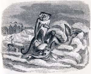 De ezel en de dolfijn - Fabels van La Fontaine door Grandville