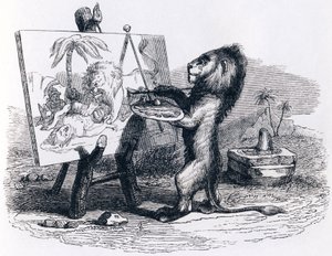 De leeuw gedood door de man (uit 