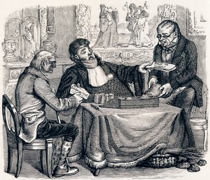 De oester en de ruziemakers - Fabels van La Fontaine door Grandville