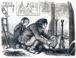 De dorpsbewoner en de slang - Fabels van La Fontaine door Grandville