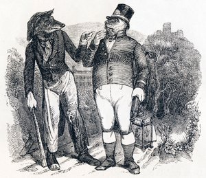 De wolf en de hond - Fabels van La Fontaine door Grandville