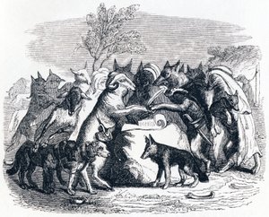 De wolven en de schapen door Grandville