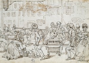 Arbeiders van Nancy, tekening door Jean-Jacques Grandville (1803-1847), Frankrijk door Grandville