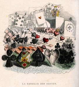 Illustratie: Een kaartspel, voor "Un Autre Monde", editie Fournier door Grandville