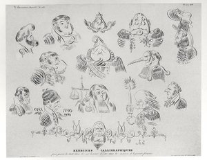 Exercices Calligraphiques, 1832 door Grandville