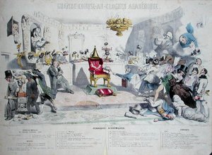 Grande Course au Clocher Academique, karikatuur van het Institut de France, 1839 door Grandville 1803 47 after Grandville 1803 47 after